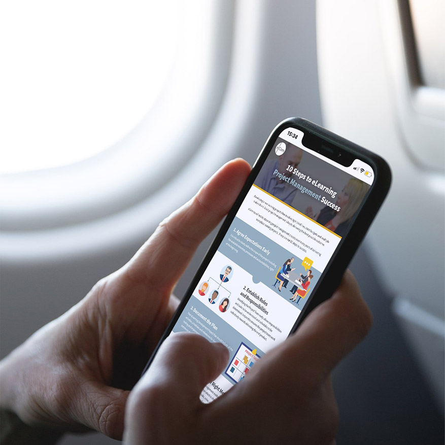 Library Infographic 10 Steps To Elearning Project Management Success Mobile